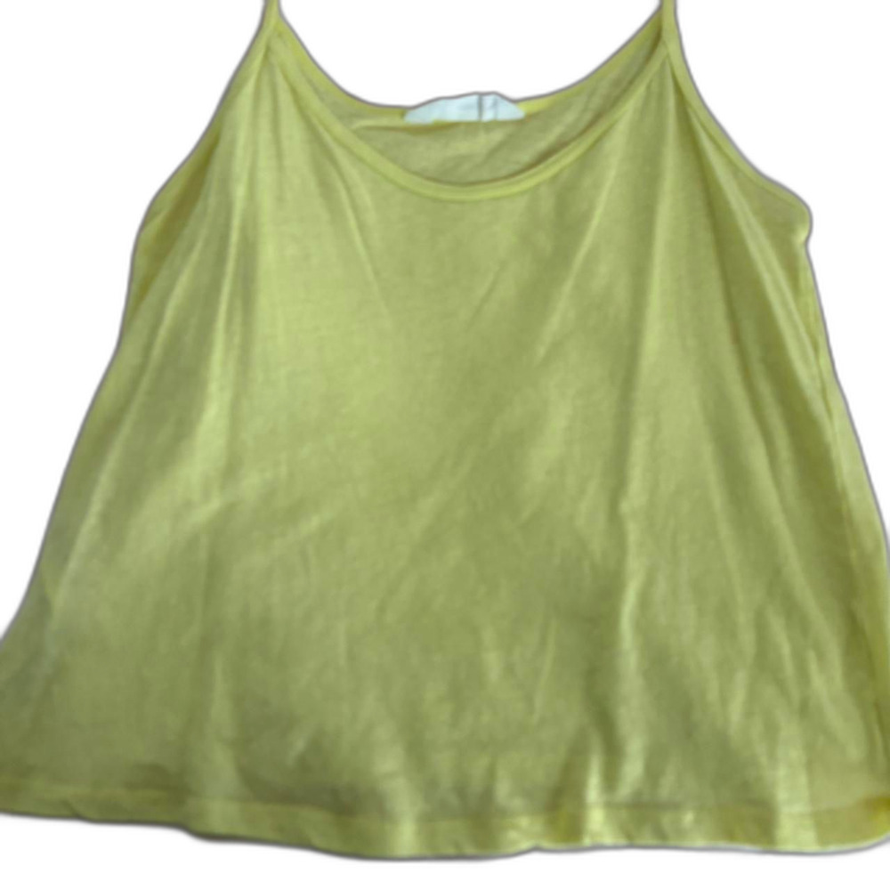 BOUTIQUE Women's Yellow Tank Top Spaghetti Strap Medium Lightweight